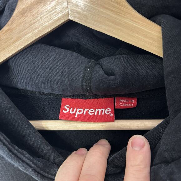 Supreme Gradient Sleeve Logo Hooded Sweatshirt “Black” FW18 - Picture 10 of 14